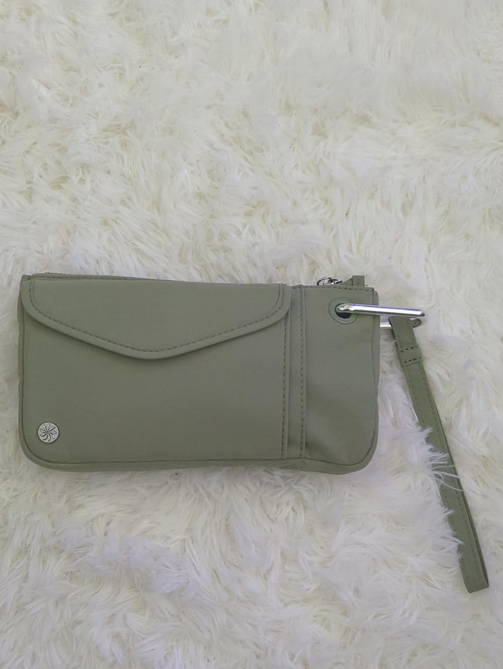 Athleta Olive Green Wristlet Clutch with Detachable Strap NWOT